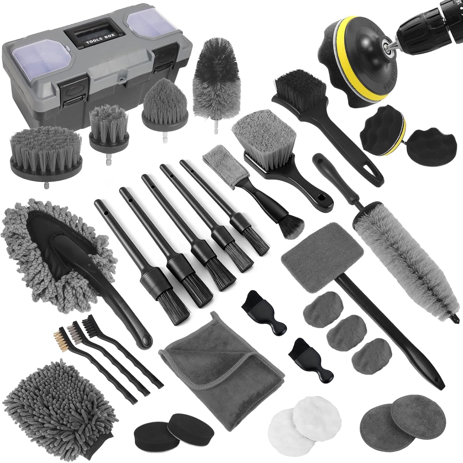 Interior Detailing Kit - Autodetailingset, 36-delige professionele autoreinigingsset voor interieur,