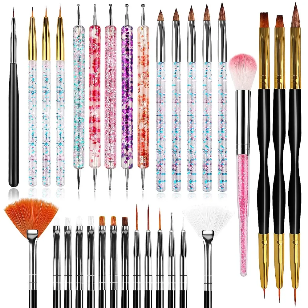 Detailing Brush Set - 32 stuks nagelkunstborstels, acrylborstel, liner-dotting tools