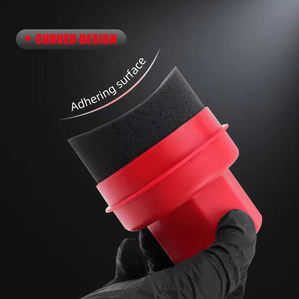 Wax Applicator Pad - Herbruikbare bandenwasapplicatorspons met deksel Gebogen autoreinigingspad
