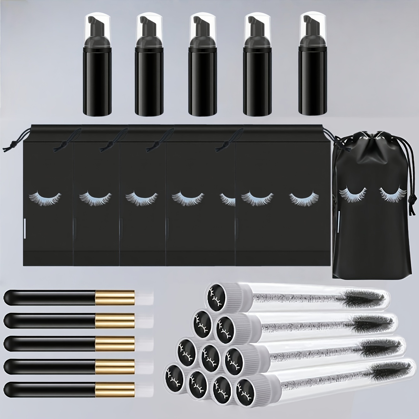 Detailing Brush Set - 20-delige wimperverzorgingsset - 5 schuimpompen +