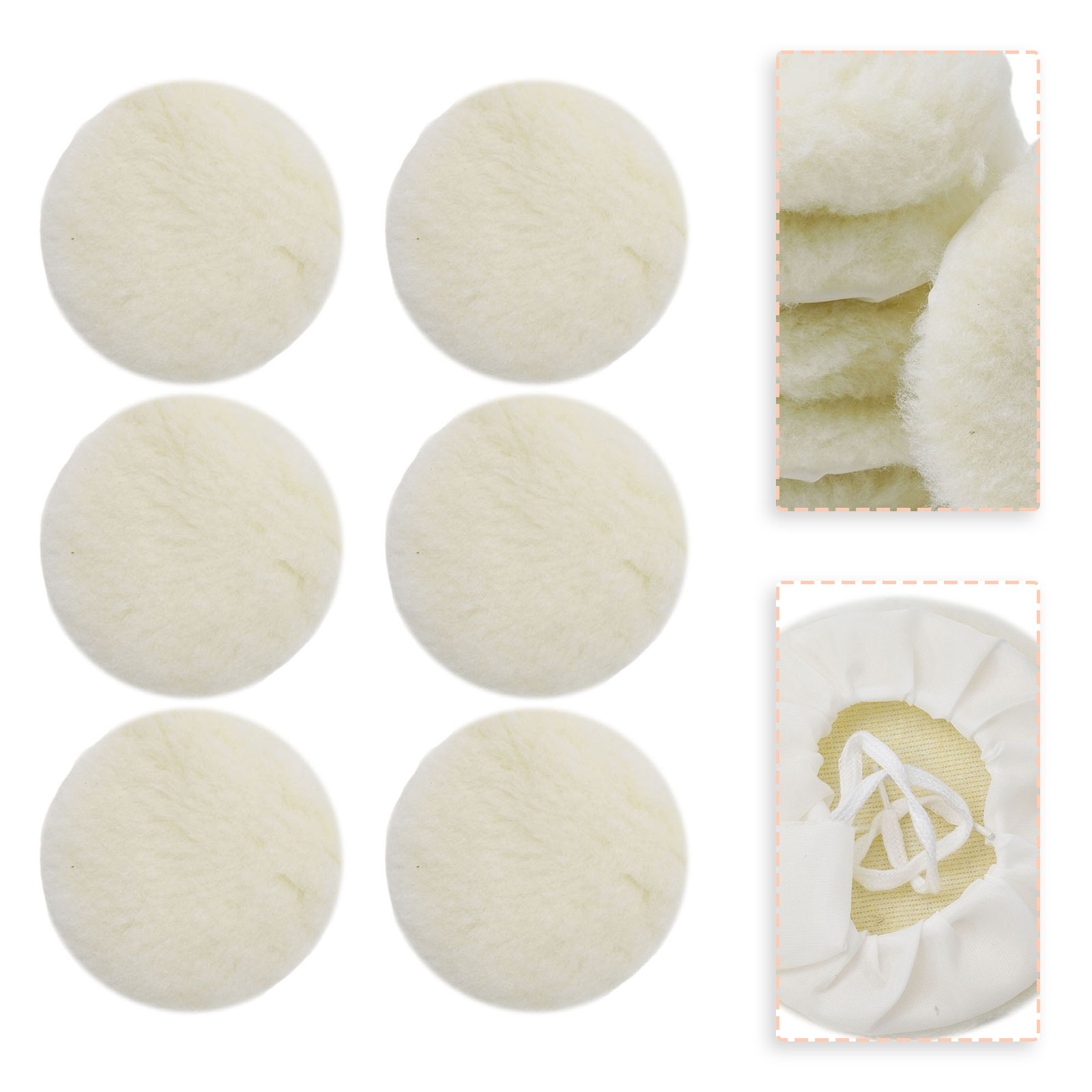 Polish Pad Set Buffer - Set Buffing Pads 125mm Buffer Lamswol