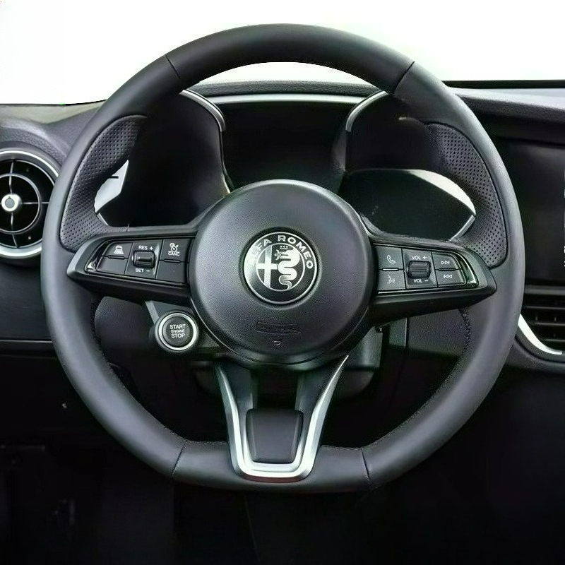 Leather Cleaner Interior - Handgestikt, antislip, slijtvast, zwart lederen stuurwielhoes