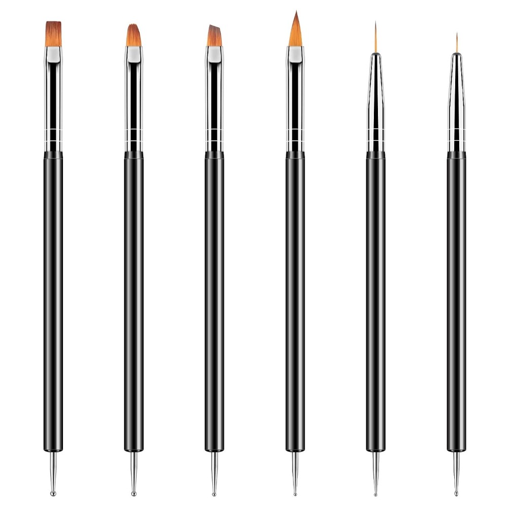 Detailing Brush Set - Dubbelzijdige nagelkunst stippenhulpmiddelen 6-delige set met