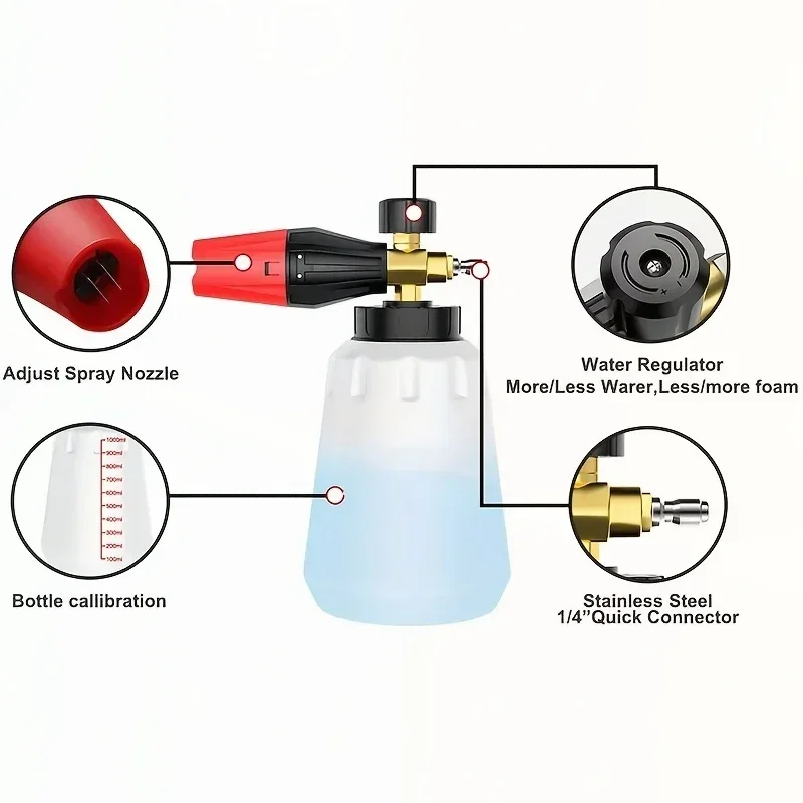 Hogedruk PA Schuimkanon, verst - Pressure Washer Foam Gun recensie en prijs